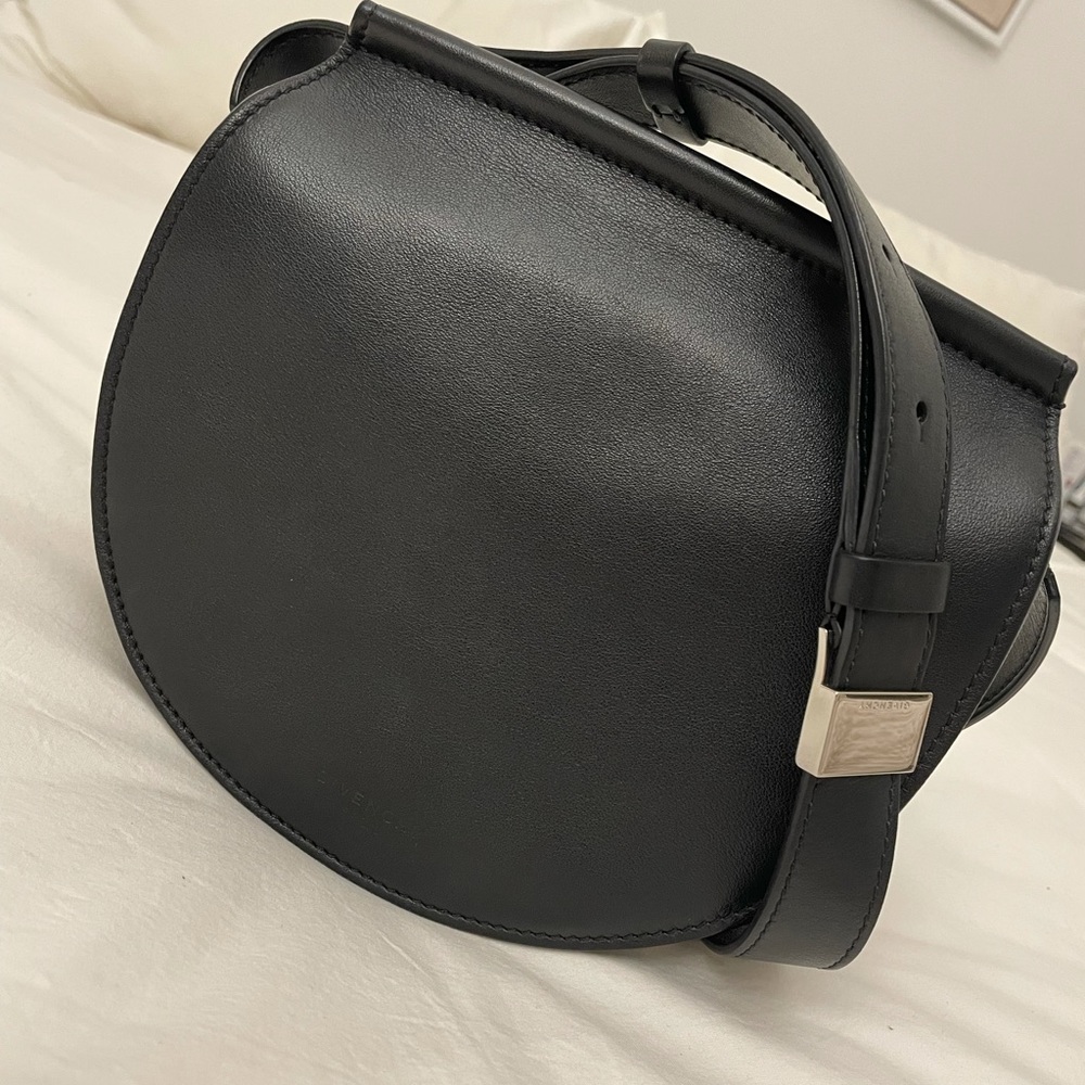 Givenchy Black Leather Crossbody Bag with Chain Detail